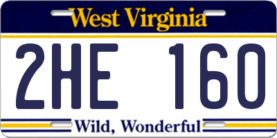 WV license plate 2HE160