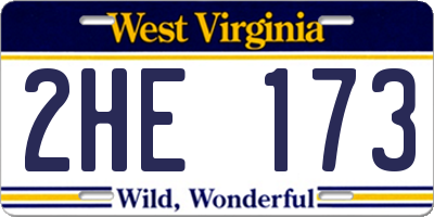 WV license plate 2HE173