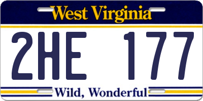 WV license plate 2HE177