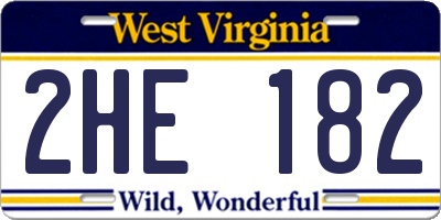WV license plate 2HE182