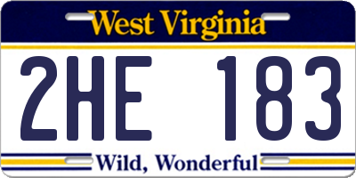 WV license plate 2HE183