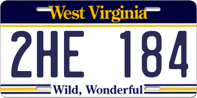 WV license plate 2HE184
