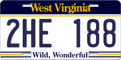 WV license plate 2HE188