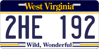 WV license plate 2HE192