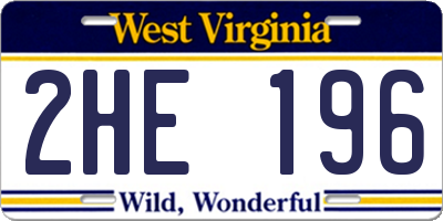 WV license plate 2HE196