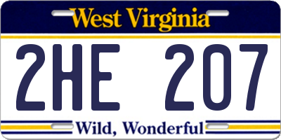 WV license plate 2HE207