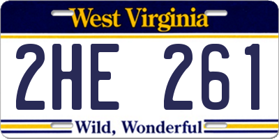 WV license plate 2HE261