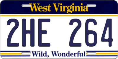 WV license plate 2HE264