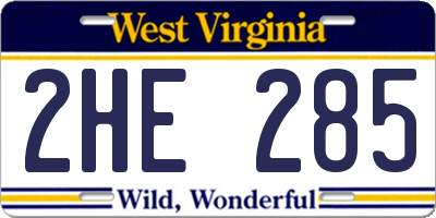 WV license plate 2HE285