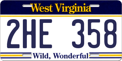 WV license plate 2HE358