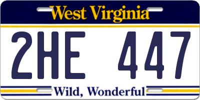 WV license plate 2HE447