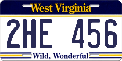 WV license plate 2HE456