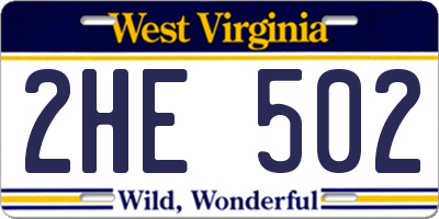 WV license plate 2HE502