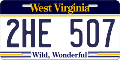 WV license plate 2HE507