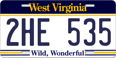 WV license plate 2HE535