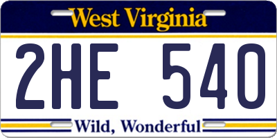 WV license plate 2HE540
