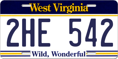 WV license plate 2HE542