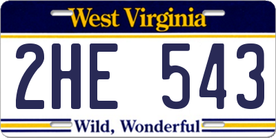 WV license plate 2HE543