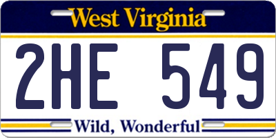 WV license plate 2HE549