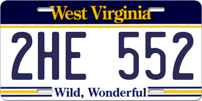 WV license plate 2HE552