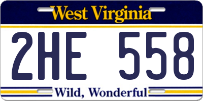 WV license plate 2HE558