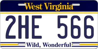 WV license plate 2HE566