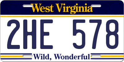 WV license plate 2HE578