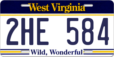 WV license plate 2HE584