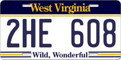 WV license plate 2HE608