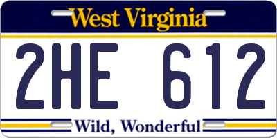 WV license plate 2HE612