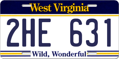 WV license plate 2HE631