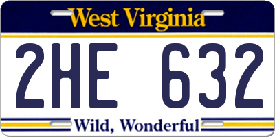 WV license plate 2HE632