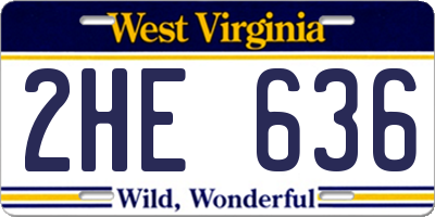 WV license plate 2HE636