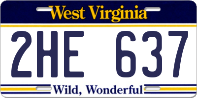 WV license plate 2HE637