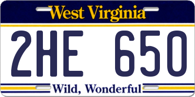 WV license plate 2HE650