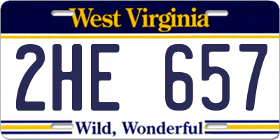WV license plate 2HE657