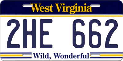 WV license plate 2HE662