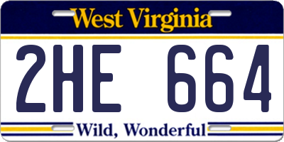 WV license plate 2HE664