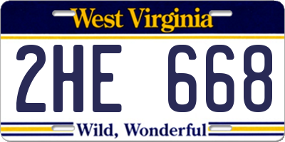 WV license plate 2HE668