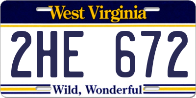 WV license plate 2HE672