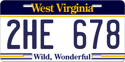 WV license plate 2HE678