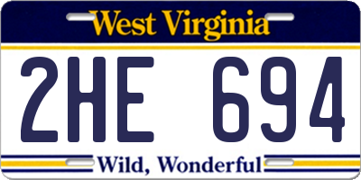 WV license plate 2HE694