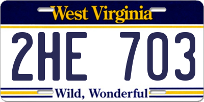 WV license plate 2HE703