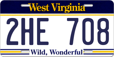 WV license plate 2HE708
