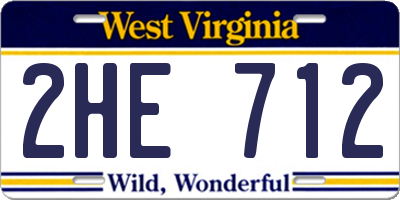 WV license plate 2HE712
