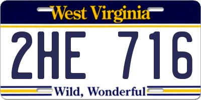 WV license plate 2HE716