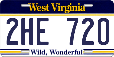 WV license plate 2HE720