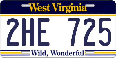 WV license plate 2HE725