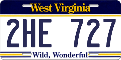 WV license plate 2HE727