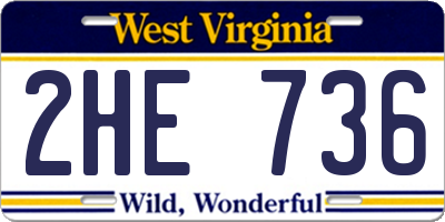 WV license plate 2HE736